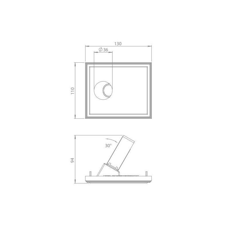 Brick In The Wall 200Cent Round W30 Trimless Excl. Driver Fix recessed spot