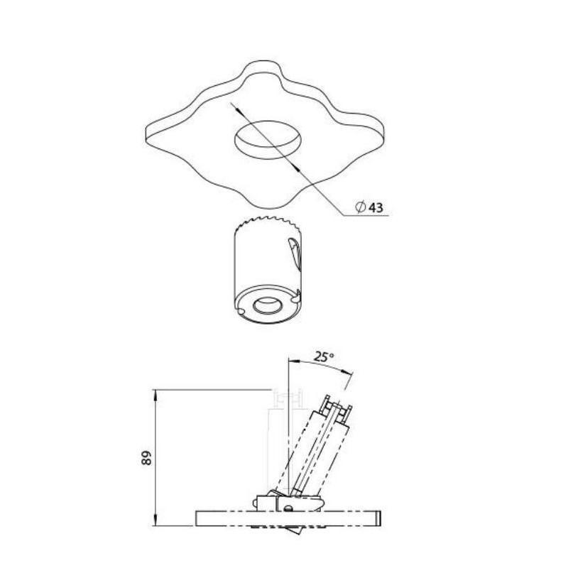 Brick In The Wall 200Cent Round Adj Trim Excl. Driver recessed spot