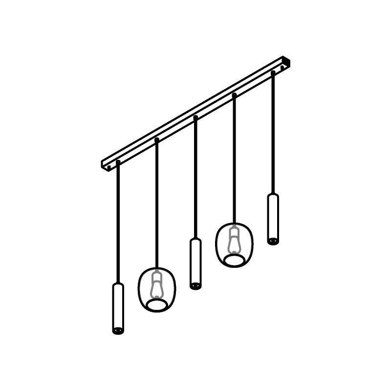 PSM Lighting Moby 5157.2E.3M Suspension Lamp