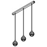 PSM Lighting Noella 4583.V.E27.SH.TR.1M PSM Lighting Noella 4583.V.E27.SH.TR.1M.TX1 Suspension lamp