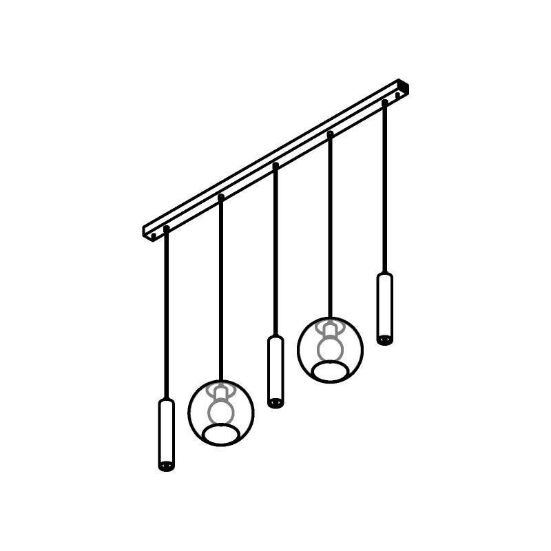PSM Lighting Moby 5158.2C.3M Suspension Lamp