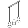PSM Lighting Iconic 4613.G.E27.BZ.53 PSM Lighting Iconic 4613.G.E27.BZ.53.TXJ Suspension lamp