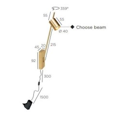 Trizo Aude-Wall L plug wall lamp