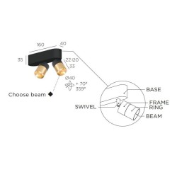Trizo Audette-Duo 2 up Rounded ceiling lamp