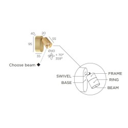 Trizo Audette WD1 up with honeycomb ceiling lamp