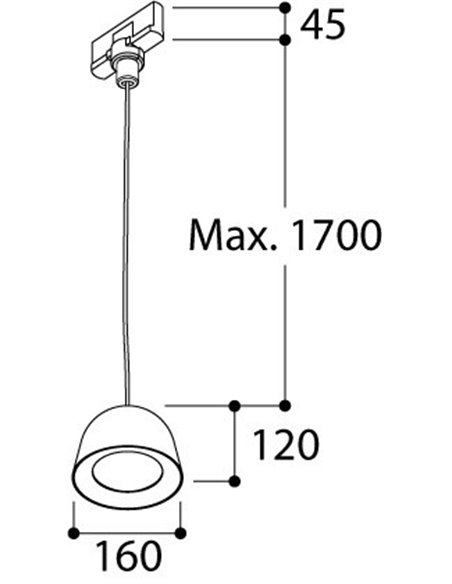 TAL CONE SUSPENSION TRACK MAINS DIMM track lighting