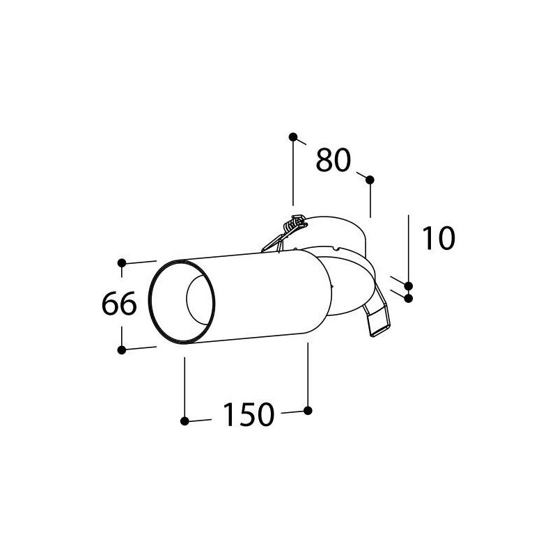 TAL FUNNEL ELBOW 150 RECESSED TORSION GU10 ceiling lamp