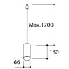 TAL FUNNEL SUSPENSION 150 CI M10 MAINS DIMM suspension lamp