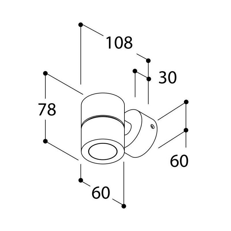 TAL HEKOWA 50 LUXEON M SPOT WC wall lamp