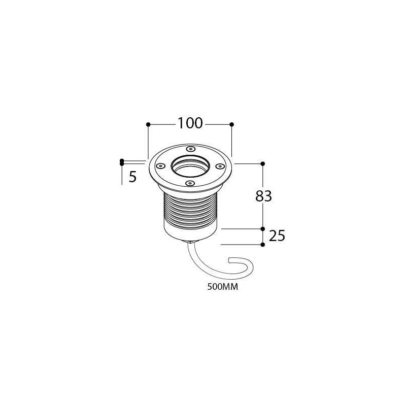 TAL MINI OBO ROUND LUXEON M WC CLEAR GLASS recessed spot
