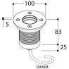 TAL MINI UBO ROUND LUXEON M WC CLEAR GLASS recessed spot