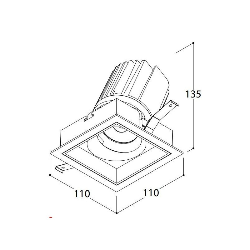 TAL MIX 26W SQUARE FLEX recessed spot