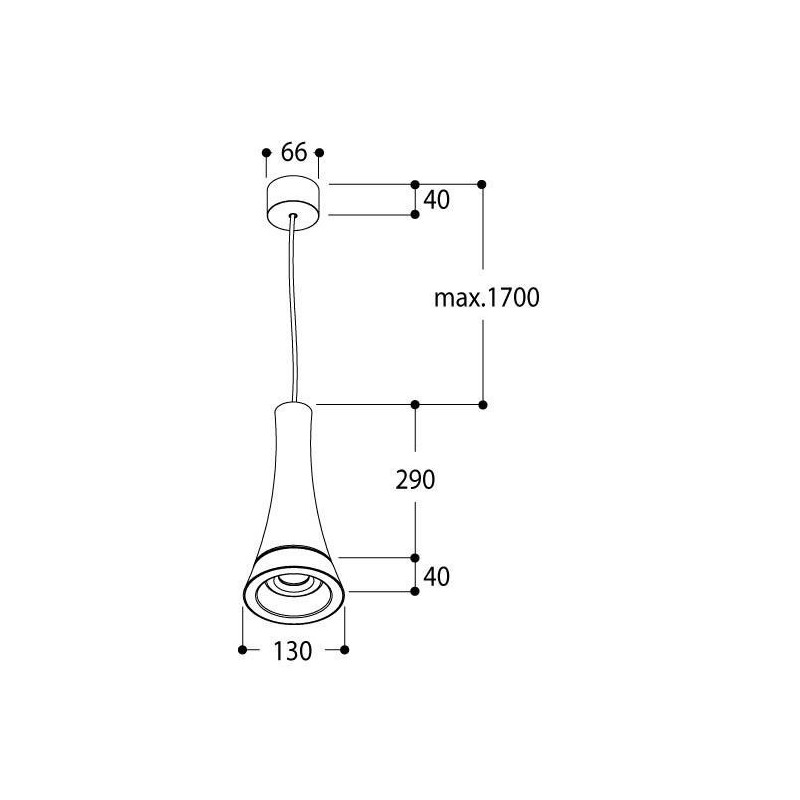 Tal Lighting PARIS NXT LED - BLACK MAINSCORD MAINS DIMM Hängelampe