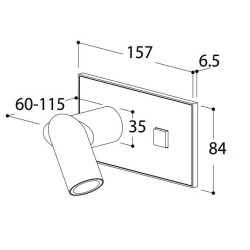 Tal Lighting Select 1TMicroscoop 24V-250V push button Wandlampe