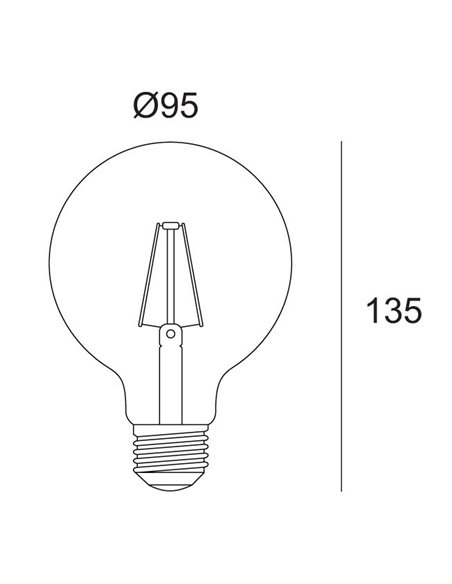 Delta Light LED FILAMENT GL95 E27 8W 2700K - GOLD