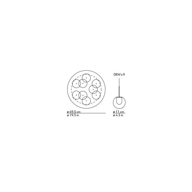 Kundalini Dew 9 Chandelier suspension lamp