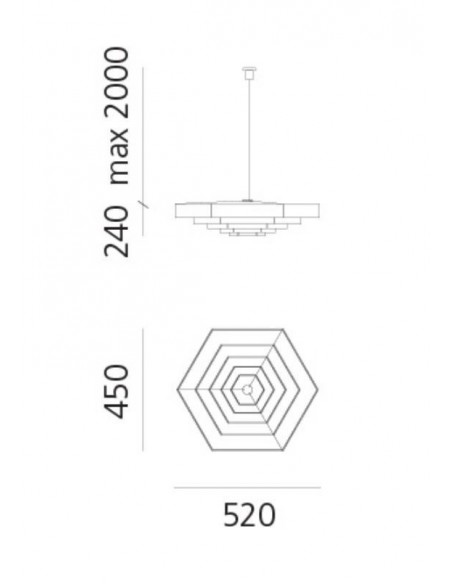 Artemide Lampada Esagonale 52 suspended lamp