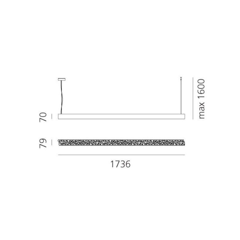 Artemide Calipso Linear SYSTEM 1785mm suspended lamp