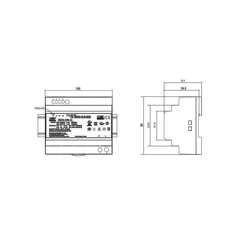 Integratech LED Power supply 24VDC 150W DIN-rail