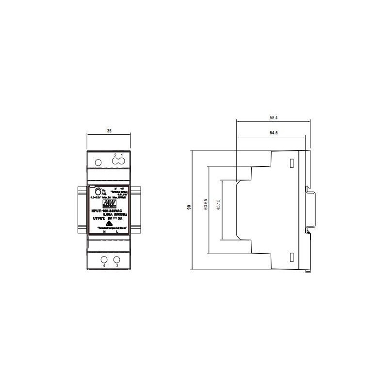 Integratech LED Power supply 24VDC 30W DIN-rail