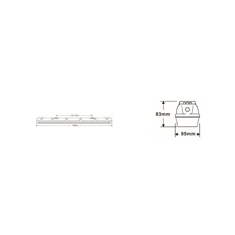 Integratech HWDP 1,2m IP66 Deckenlampe