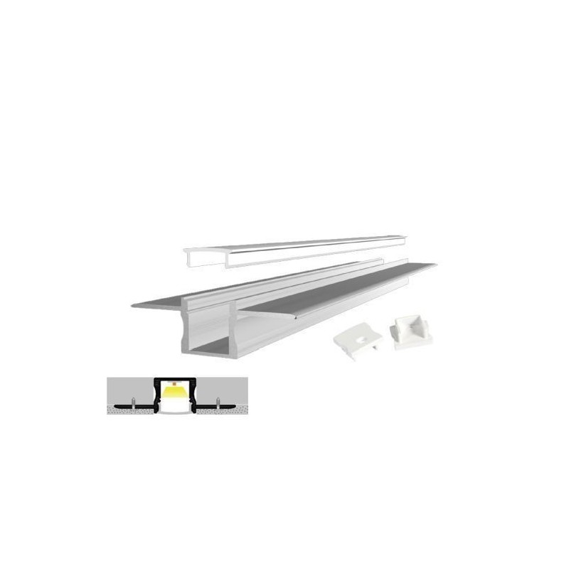 Integratech Profiel SLP15 3m matte plexi incl. toebehoren