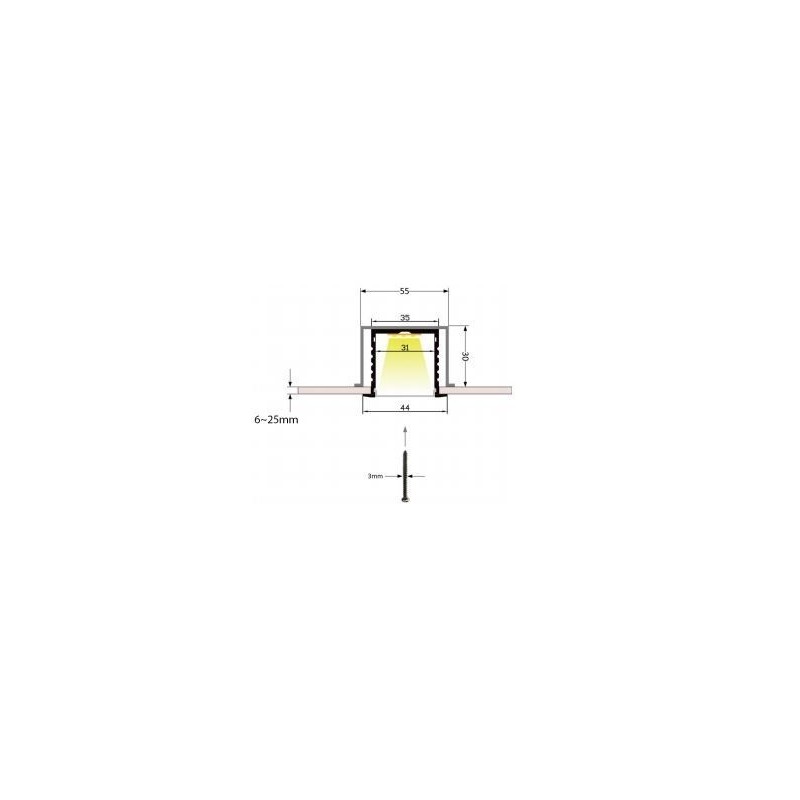 Integratech Recessed bracket profile RPL3535