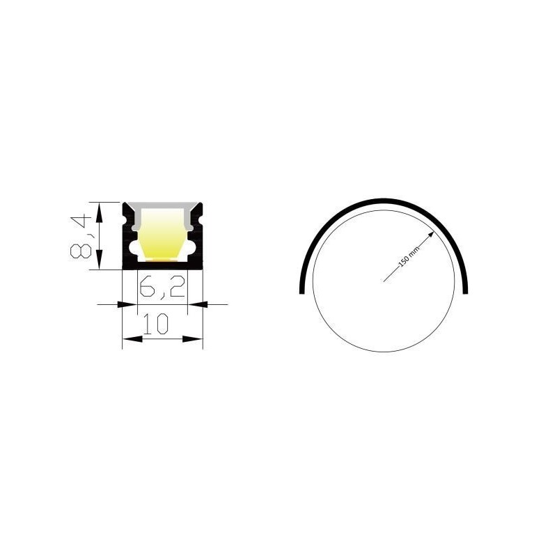 Integratech LED profile bendable SLB10 Complete kit
