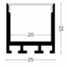 Integratech Profile SL Flat 25x25 3m milky cover incl. acc.