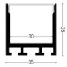 Integratech Profile SL Flat 35x35 2m milky cover incl. acc.