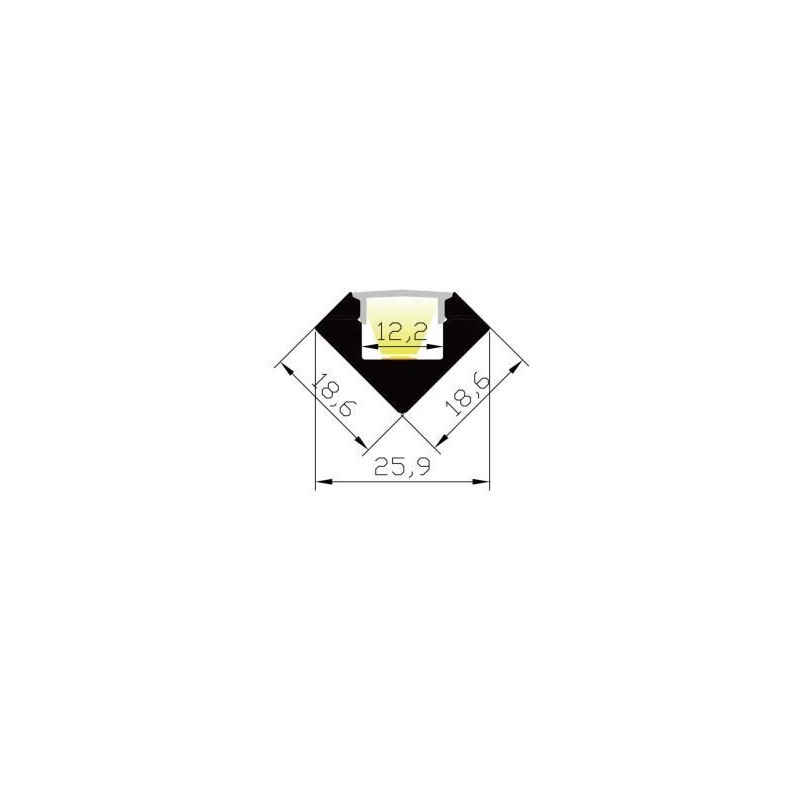 Integratech Profile 45 2m Transparant cover incl. accessories