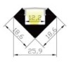 Integratech Profile 45 2m Milky cover incl. accessories