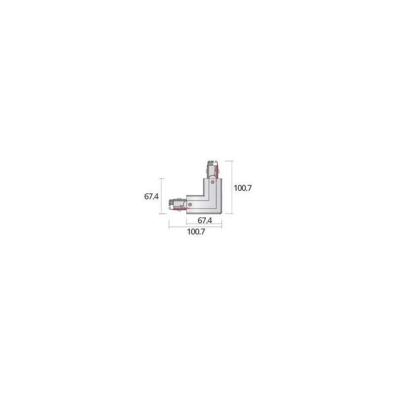 Integratech Corner left for universal 3ph rail 7p