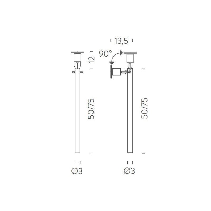 Nemo Canna Nuda (metal) 75cm Hanging lamp