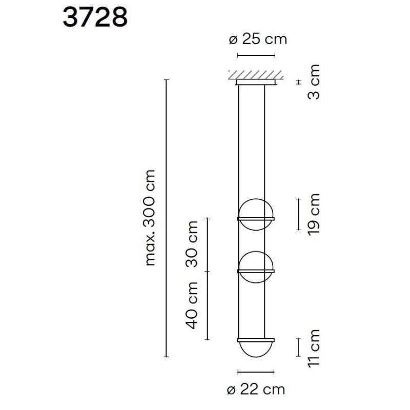 Vibia Palma Vertical 4X 70 suspension lamp