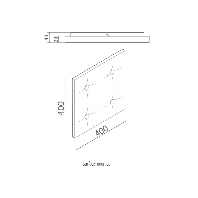 BRICK IN THE WALL Button 2x2 Surface LED DIM 230VAC