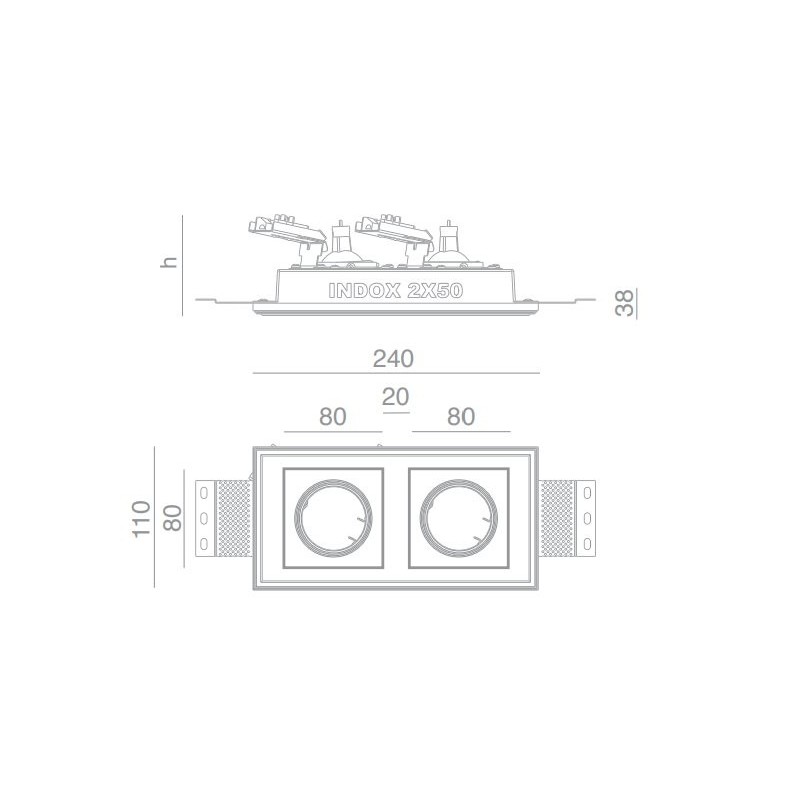 BRICK IN THE WALL Indox 2x50 Mini IP54 Bathroom LED WARMDIM