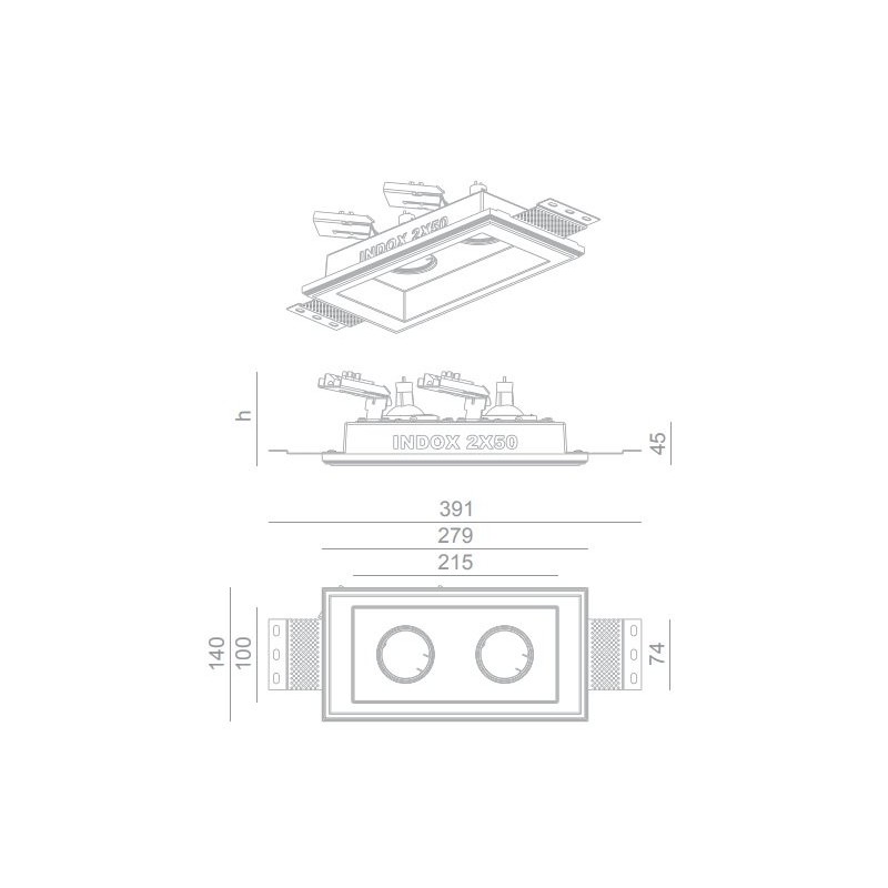 BRICK IN THE WALL Indox 2x50 IP54 Bathroom LED WARMDIM