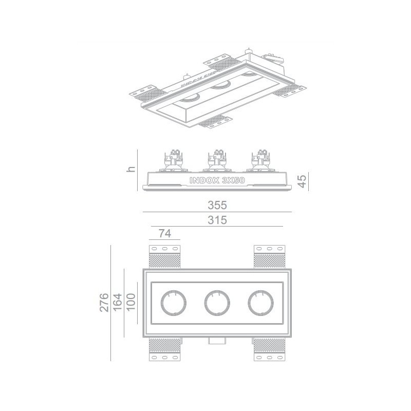 BRICK IN THE WALL Indox 3x50 Es IP54 Bathroom