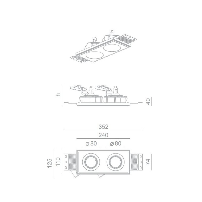 BRICK IN THE WALL Pixo 2x50 Es IP54 Bathroom