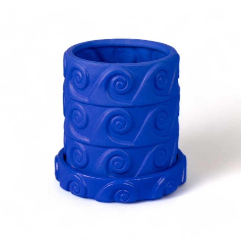 SELETTI MAGNA GRAECIA Vase ø 23,5 cm Terracotta mit Untertasse - Onda