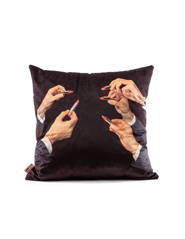 SELETTI TOILETPAPER Pillow 67 x 67 cm - Lipsticks Black