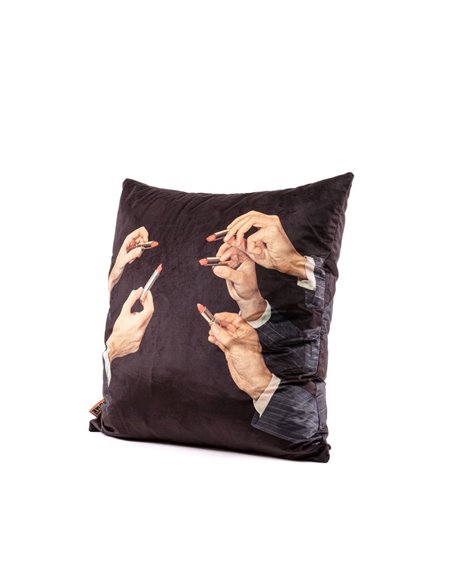 SELETTI TOILETPAPER Pillow 67 x 67 cm - Lipsticks Black