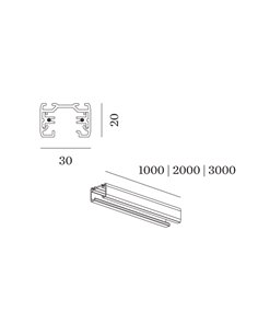 Wever & Ducré 1-phase track | surface/suspended Track Profile 3m