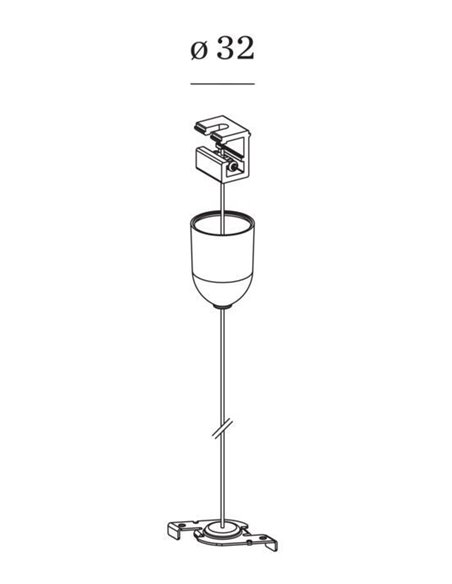 Wever & Ducré 3-phase track | suspended Suspension Set 1.5m