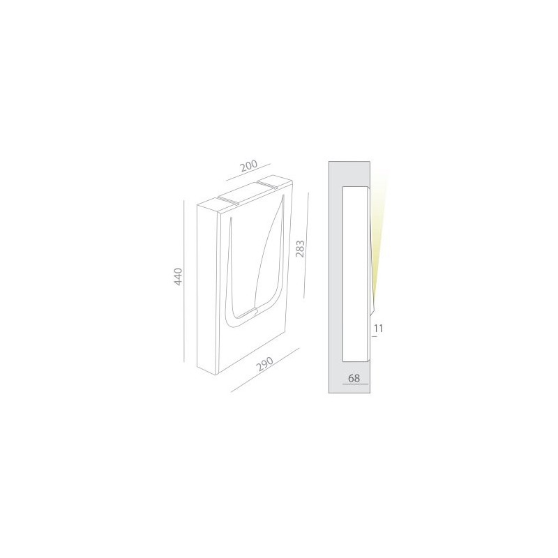 BRICK IN THE WALL Move Out IP20 LED 500LM 230VAC WARMDIM