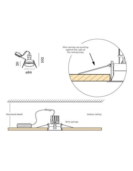 Wever & Ducré DEEP 1.0 MR16 wire springs