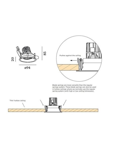 Wever & Ducré DEEP ADJUST 1.0 LED blade springs