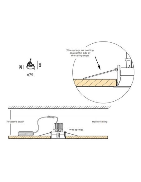 Wever & Ducré DEEP ADJUST petit 1.0 LED wire springs