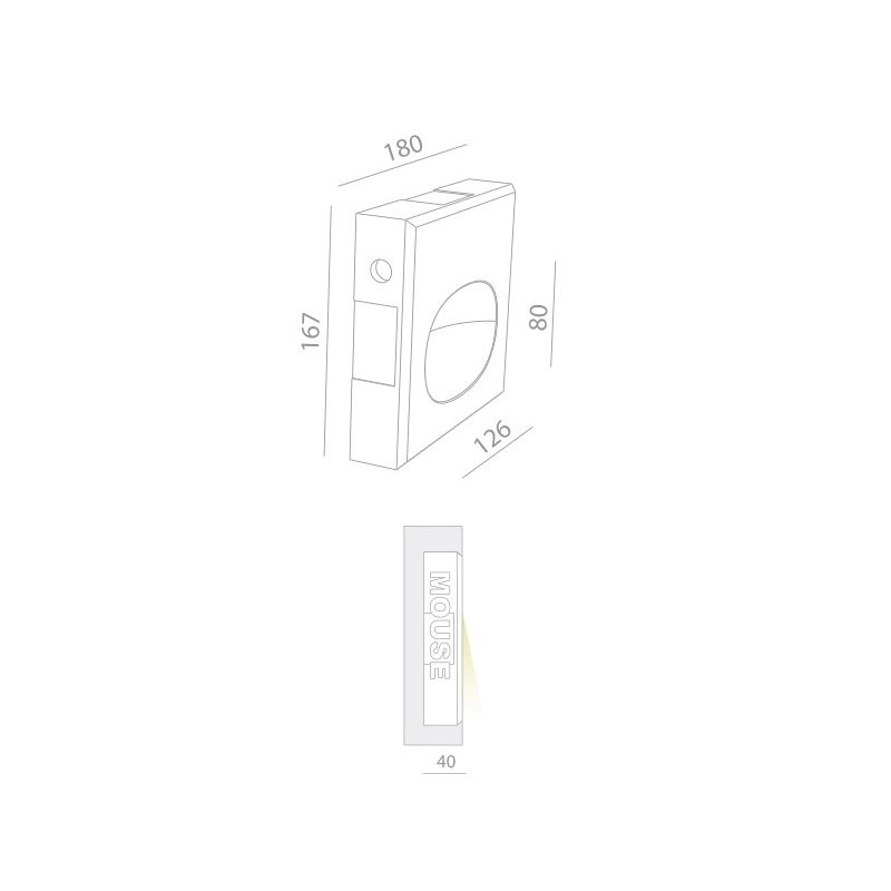 BRICK IN THE WALL Mouse LED DIM 100LM IP54 Bathroom